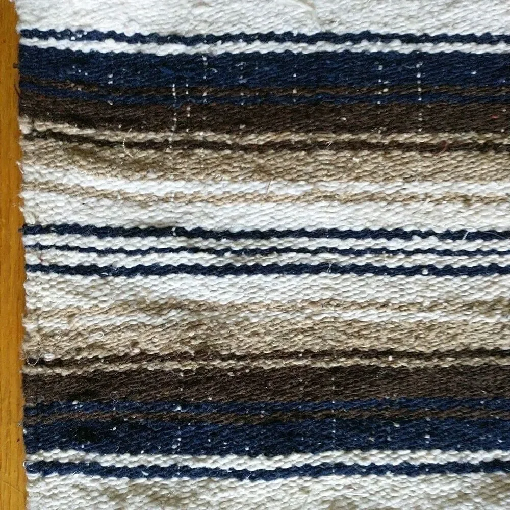 Vtg Mexican Serape Woven Wool Blanket Rug Tapestry Fringes Brown Bird Snake